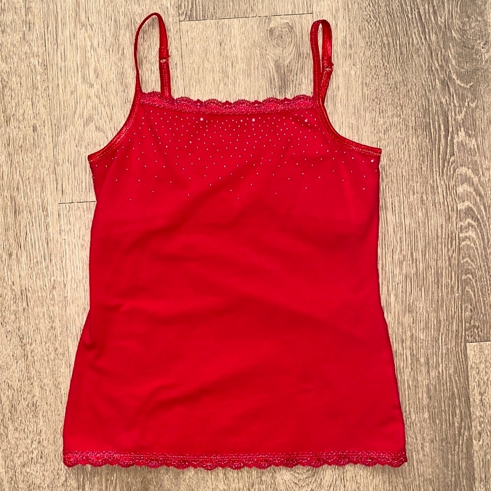 Arizona Jean Company Red Decorative Tank Top